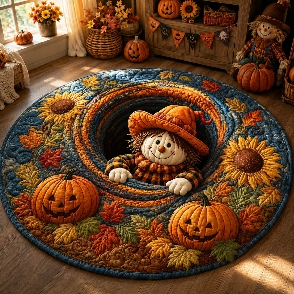 Whimsical Scarecrow Haven Quilted Round Mat Round Kitchen Carpet Good Halloween Presents Whimsical Scarecrow Haven Quilted Round Mat Round Kitchen Carpet Good Halloween Presents