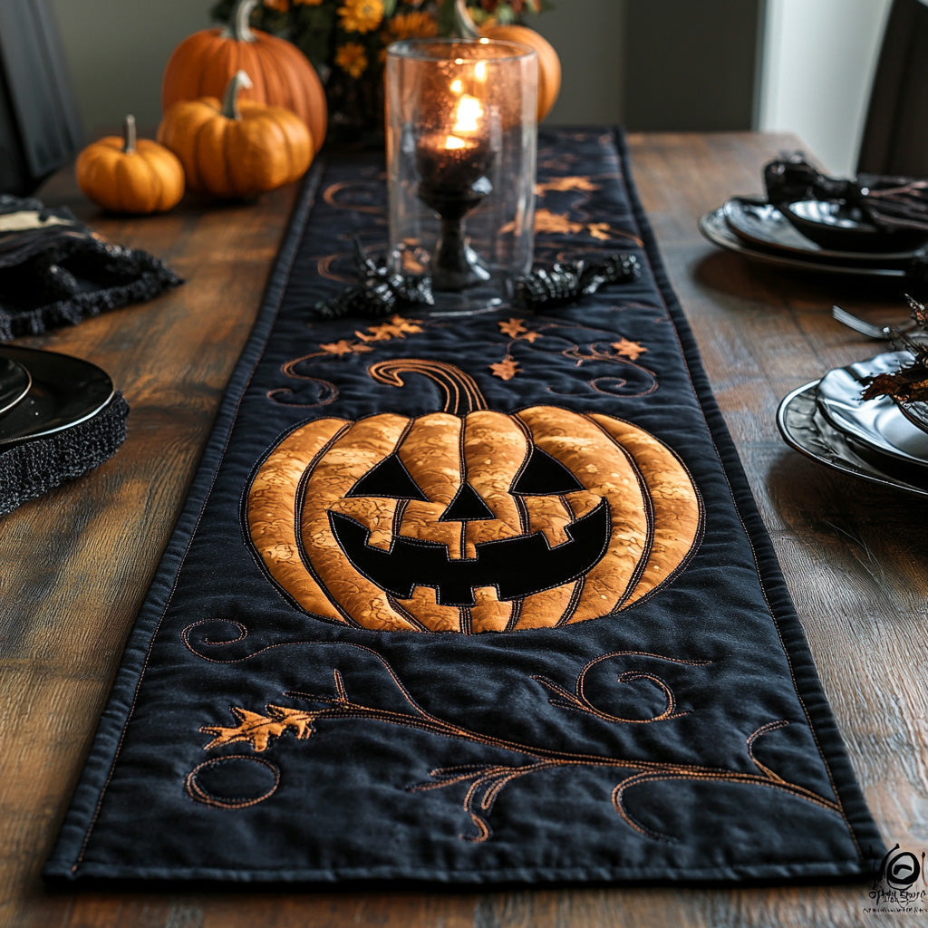 Wicked Lantern Quilted Table Runner Spooky Table Runner Halloween Inspired Gifts Wicked Lantern Quilted Table Runner Spooky Table Runner Halloween Inspired Gifts