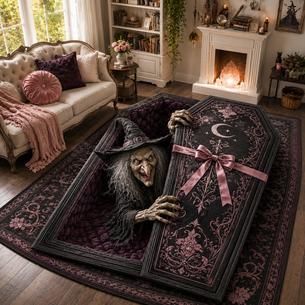 Wicked Witch Coffin Custom Shape Area Rug Halloween Living Room Rug Halloween Goodie Ideas