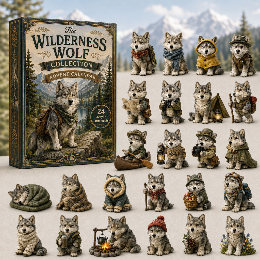 Wilderness Wolf Advent Calendar 2026 24 Days Christmas Mystery Ornaments Wolf Lover Holiday Gift