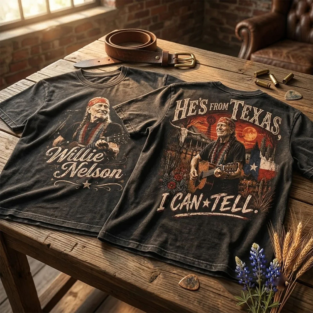 Willie Nelson He Is From Texas I Can Tell Vintage T-Shirt Willie Nelson Merch Music Fan Gifts Willie Nelson He Is From Texas I Can Tell Vintage T-Shirt Willie Nelson Merch Music Fan Gifts