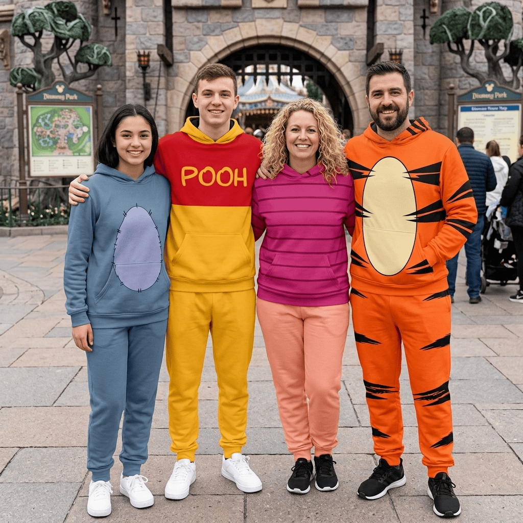Winnie The Pooh And Friends Hoodie And Sweatpants Set Personalized Funny Cartoon Apparel