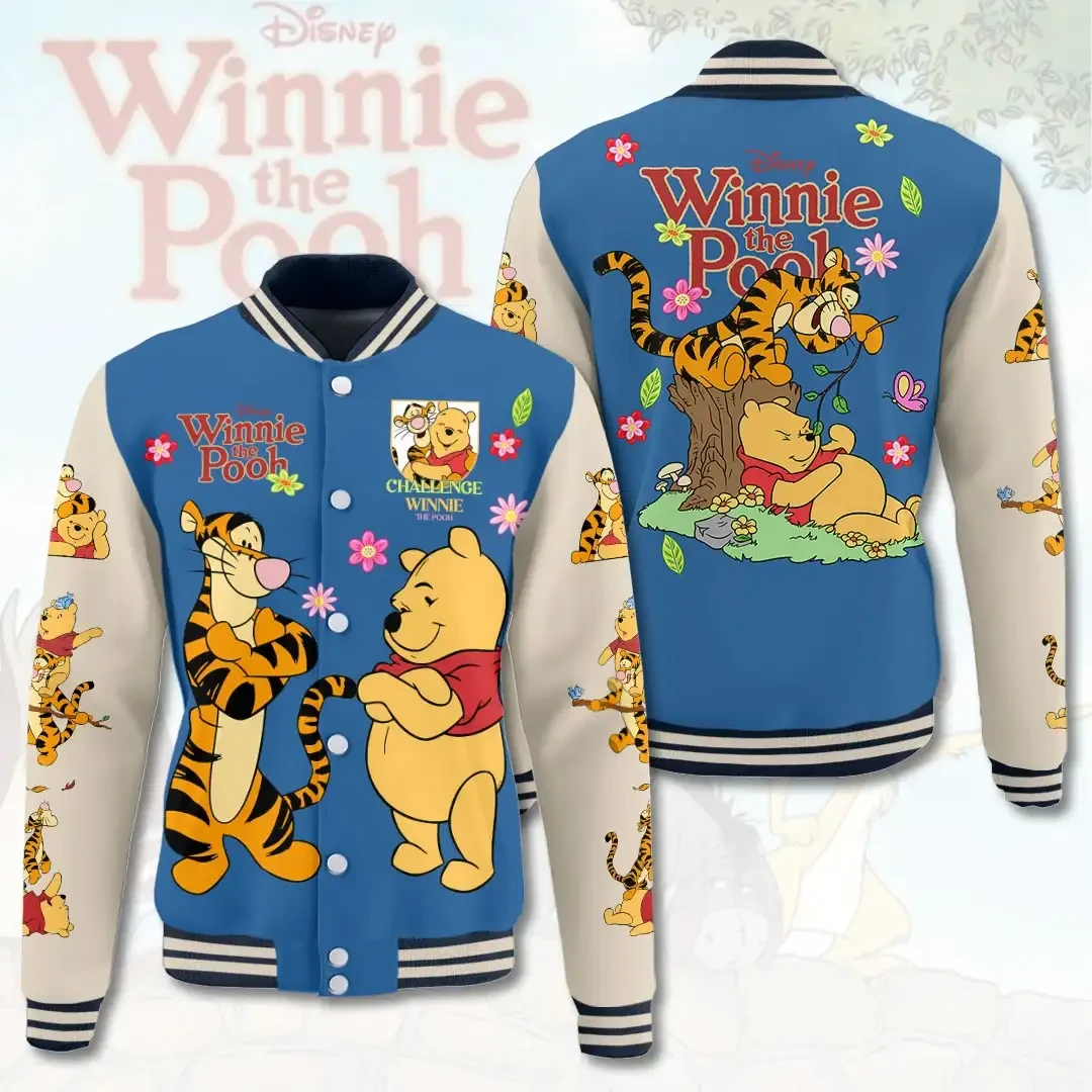 Winnie The Pooh And Tigger Varsity Jacket Winnie The Pooh Merch Hundred Acre Wood Friendship Gift