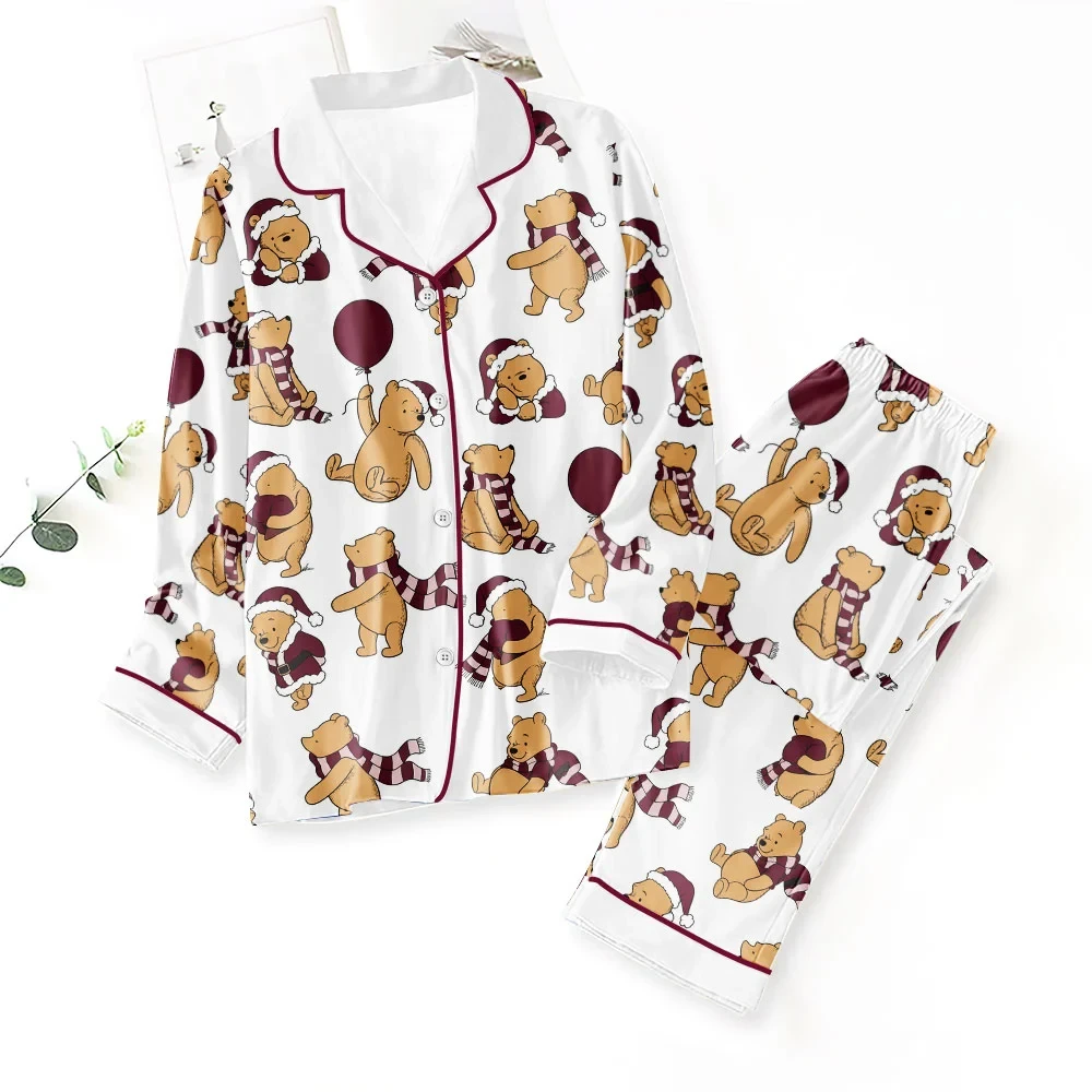 Winnie The Pooh Christmas Pajama Set Pooh Bear Holiday Sleepwear Winnie The Pooh Merch Christmas Gift
