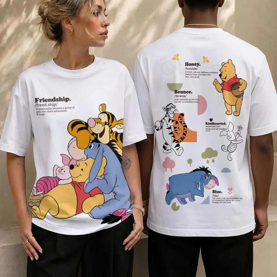 Winnie The Pooh Friendship T-Shirt Pooh Tigger Piglet Eeyore Cartoon Graphic Tee Gift For Fan