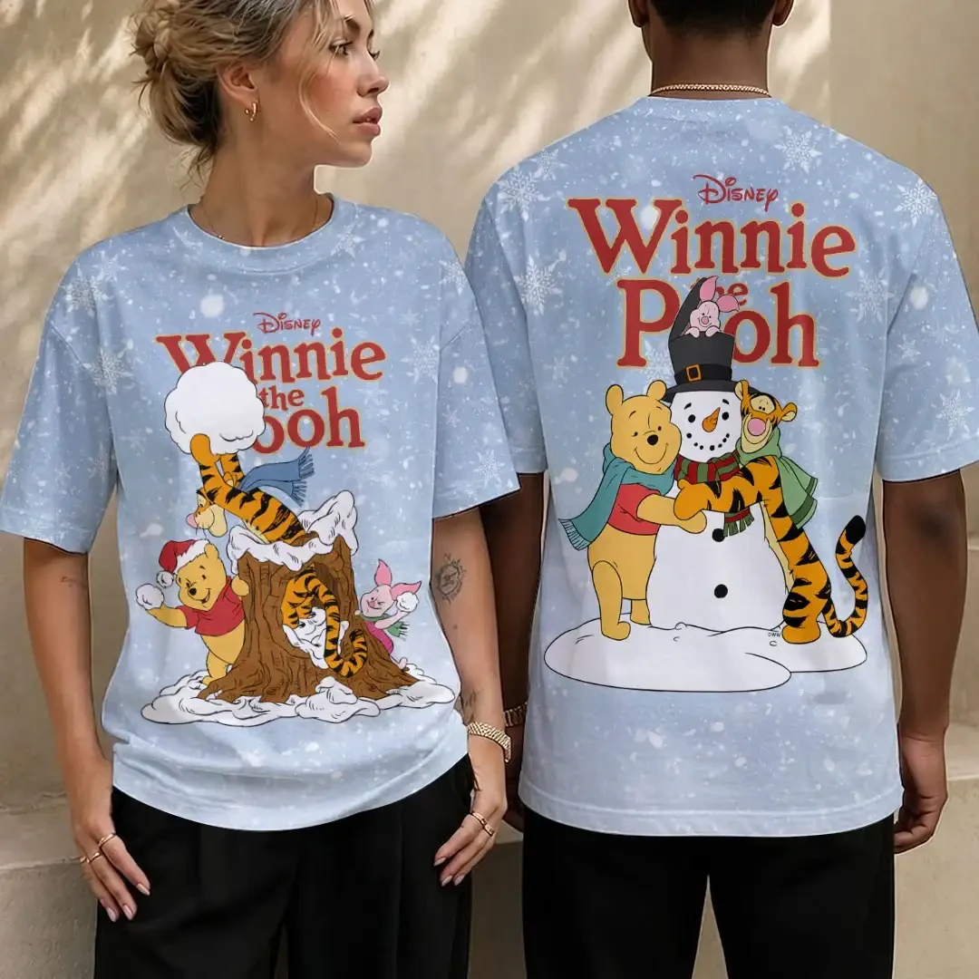 Winnie The Pooh Group Christmas T-Shirt Winnie The Pooh Merch Holiday Apparel BFF Gifts