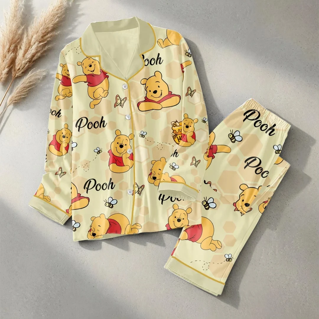 Winnie The Pooh Pajama Set Pooh Bear Honey Bee Sleepwear Gifts For Winnie The Pooh Fans