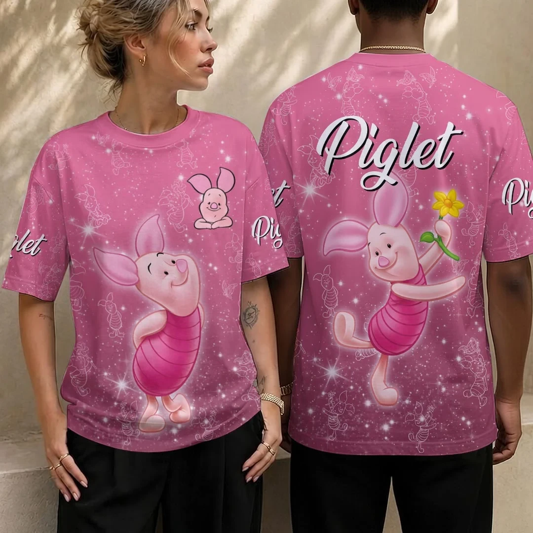 Winnie The Pooh x Piglet Shirt Cute Cartoon T-Shirt Piglet Fans Gifts