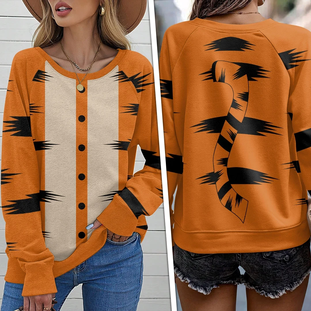Winnie The Pooh x Tigger Sweatshirt Cute Cartoon Apparel Tigger Fans Gifts