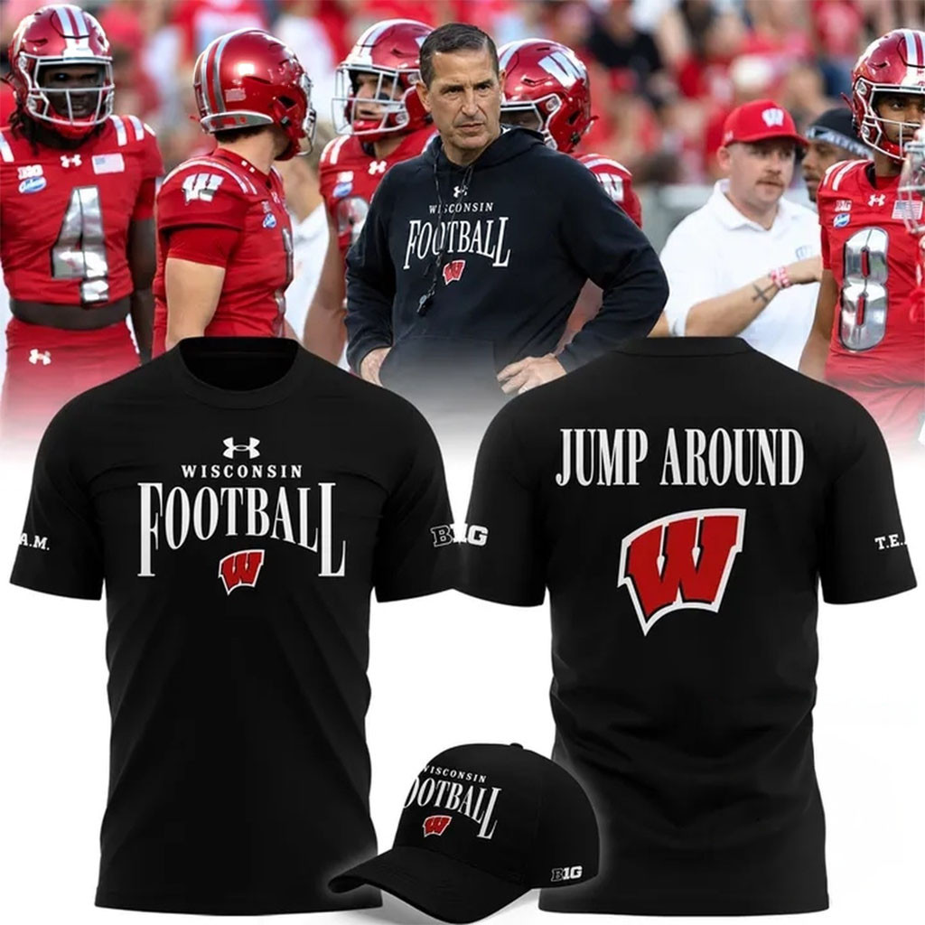 Wisconsin Badgers Football Head Coach Luke Fickell Jump Around 2026 T-Shirt Badgers Merch