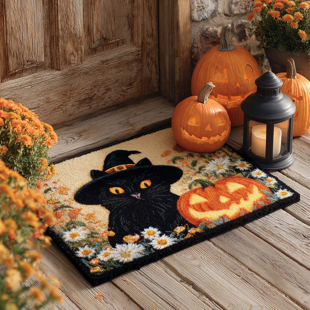 Witch Cat Garden Doormat Spooky Doormat Best Halloween Gifts For Cat Lover