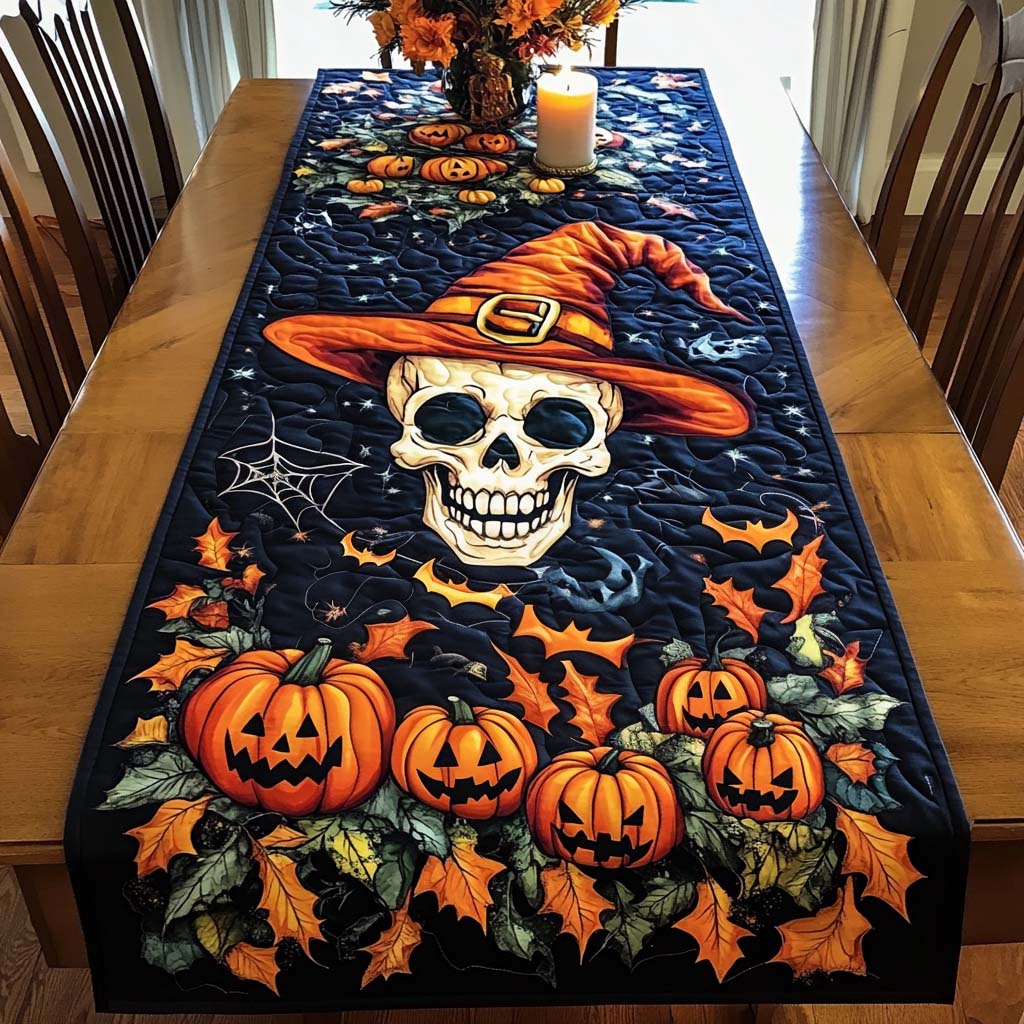 Witch Grin Quilted Table Runner Dining Table Decor Halloween Themed Presents