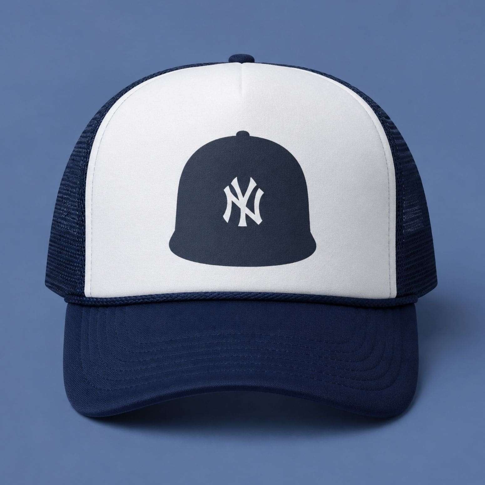 Yankees Hat On Hat Graphic Trucker Hat New York Yankees Merch Gifts For Baseball Lovers Yankees Hat On Hat Graphic Trucker Hat New York Yankees Merch Gifts For Baseball Lovers