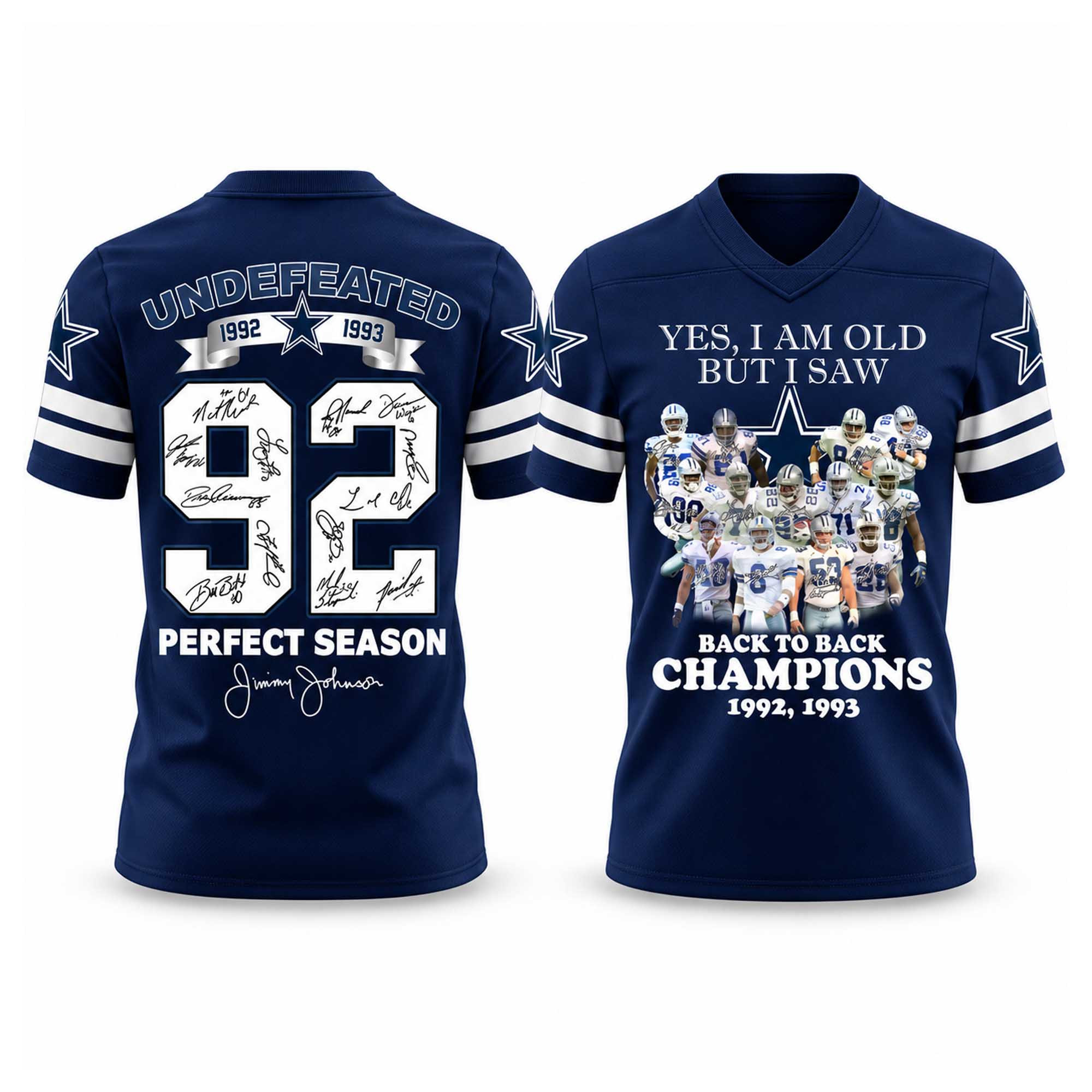 Yes I'm Old But I Saw Cowboys Back To Back Champions Jersey Dallas Cowboys Merch Fans Gifts