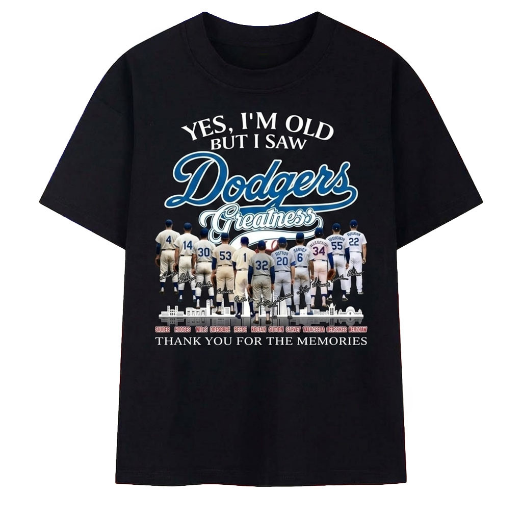 Yes I'm Old But I Saw Dodgers Greatness Signatures Vintage T-Shirt LA Dodgers Merch For Fan