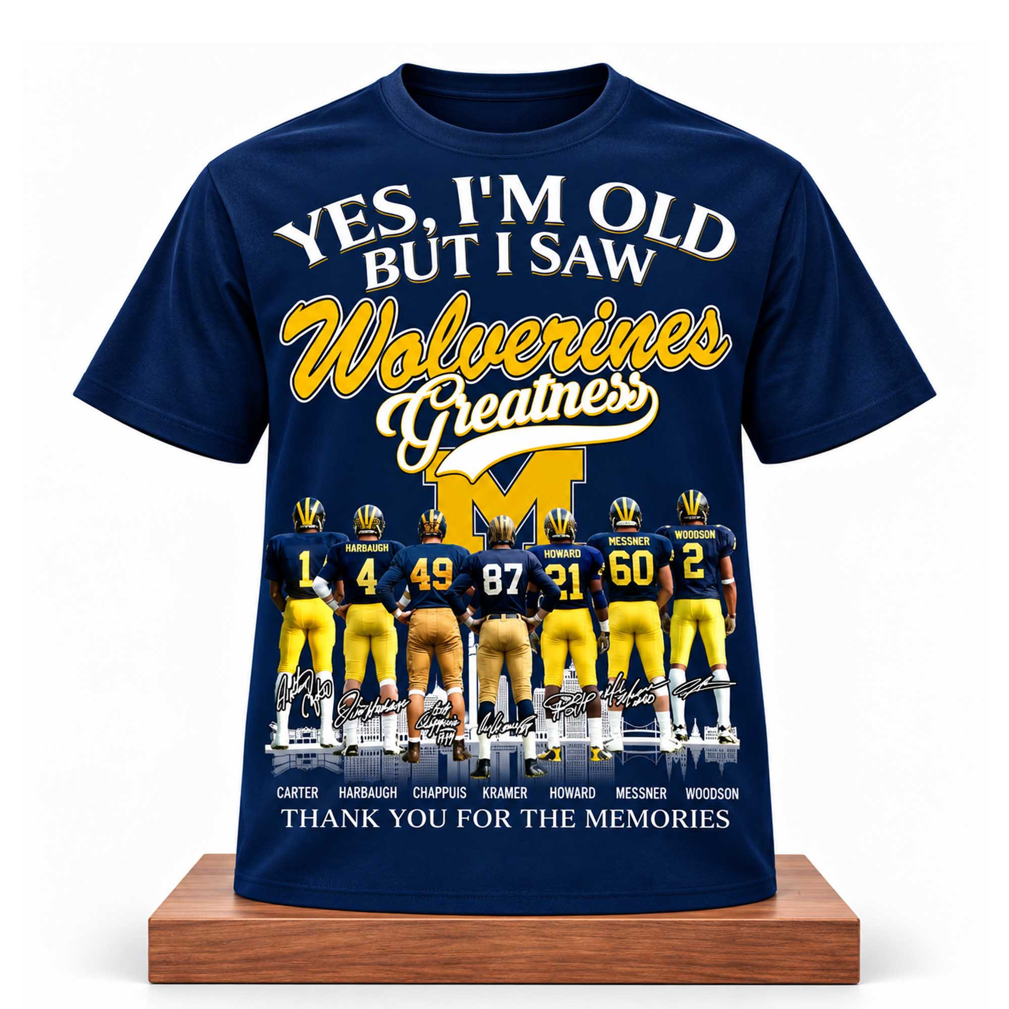 Yes I'm Old But I Saw Wolverines Greatness Shirt Michigan Wolverines Merch Presents For Dad