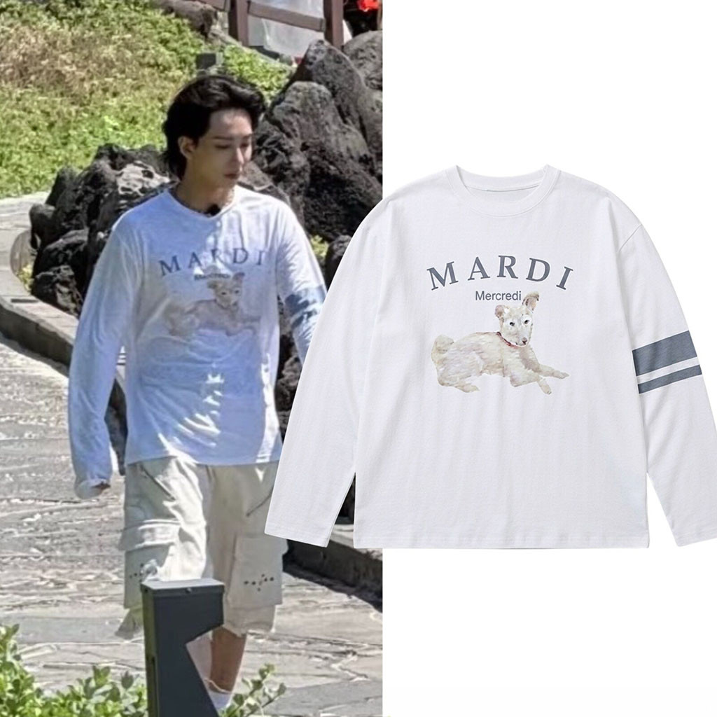 Yoon Jeonghan Mardi Mercredi Long Sleeve Shirt Yoon Jeonghan Merch Gifts For Friends