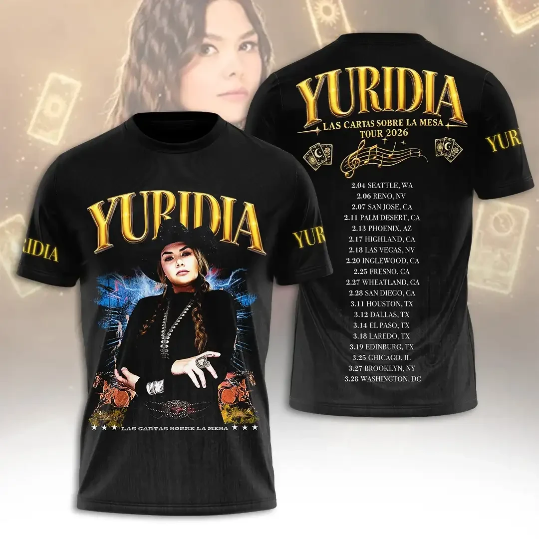 Yuridia Tour 2026 World Tour T-Shirt Yuridia Merch Gift For Mexican Singer Lovers