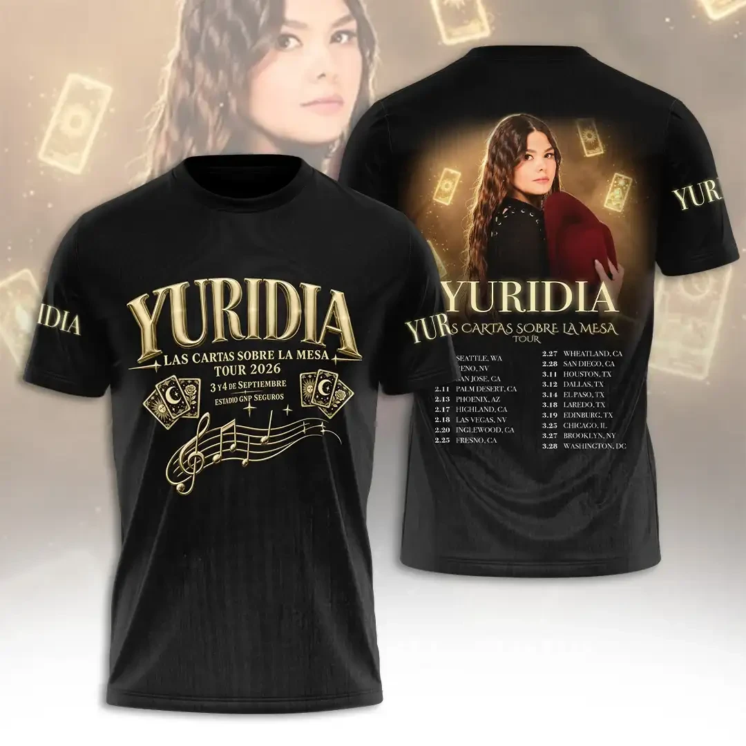 Yuridia Tour 2026 World Tour T-Shirt Yuridia Mexican Singer Merch Gift For Music Lovers Yuridia Tour 2026 World Tour T-Shirt Yuridia Mexican Singer Merch Gift For Music Lovers