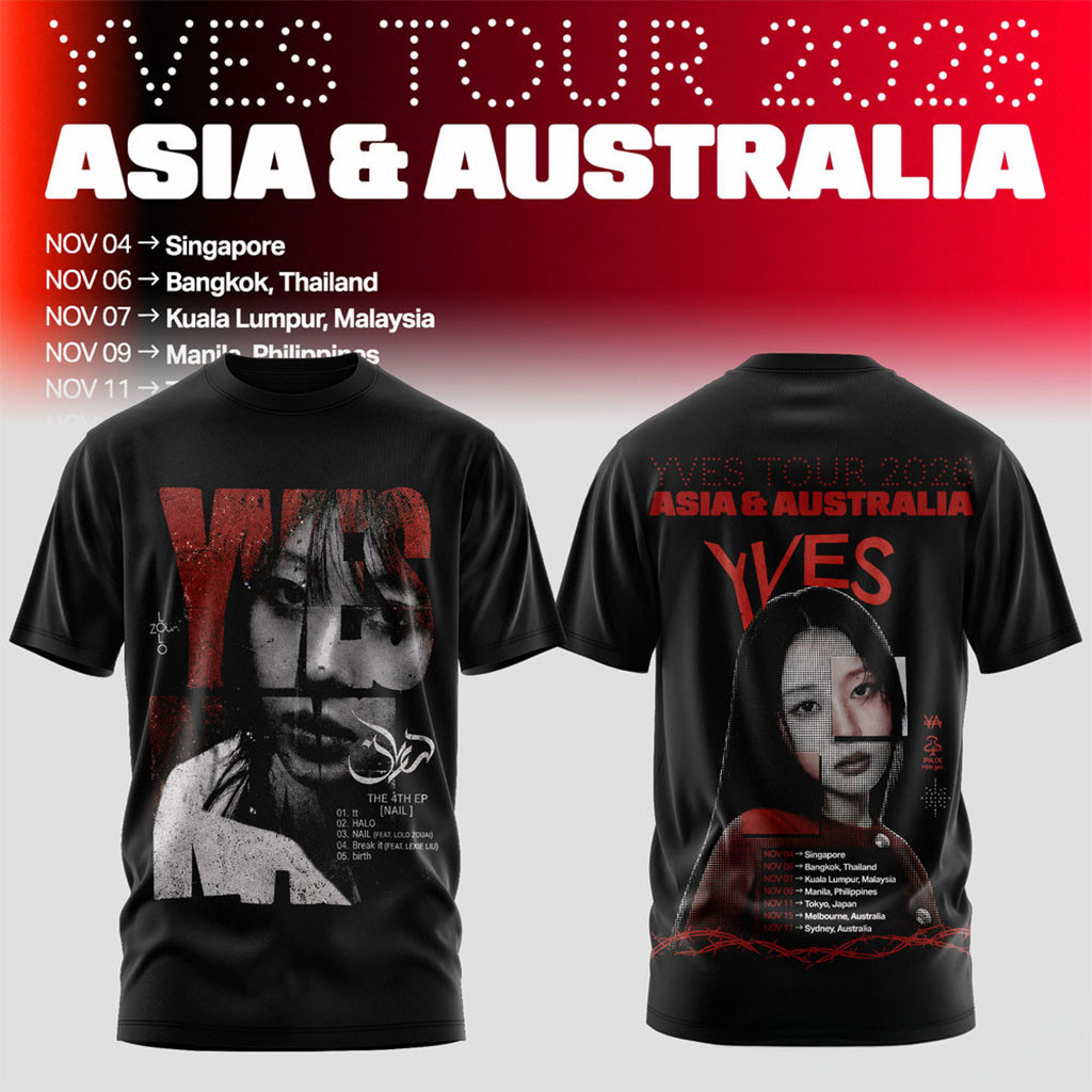 Yves Merch LOONA Yves Tour 2026 Asia And Australia Shirt Black Music Fan Apparel